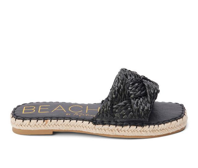 Women's Beach by Matisse Ivy Espadrille Low Platform Sandal in Black color