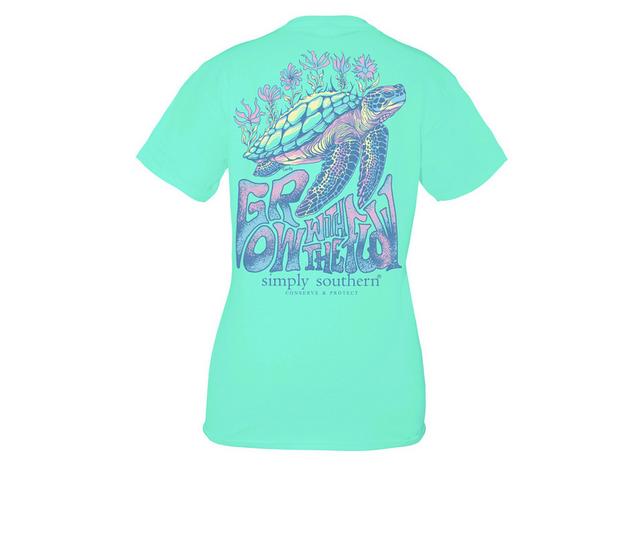 Simply Southern Track Flow Shirt in Sea color