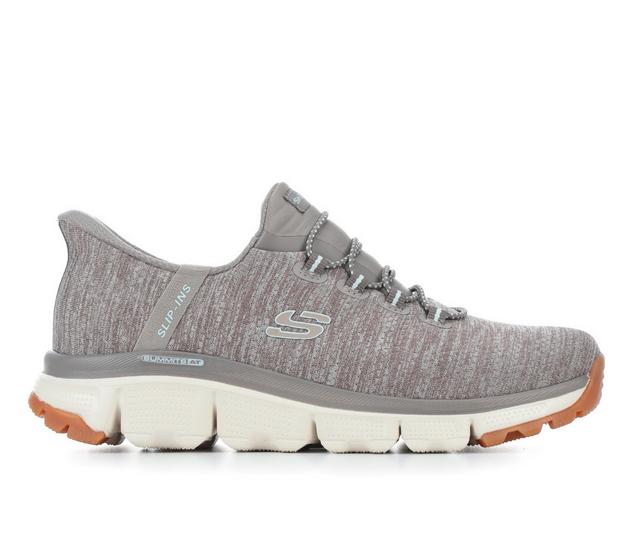 Women's Skechers 180194 Summits AT Slip-Ins Trail Running Shoes in Grey/White/Gum color