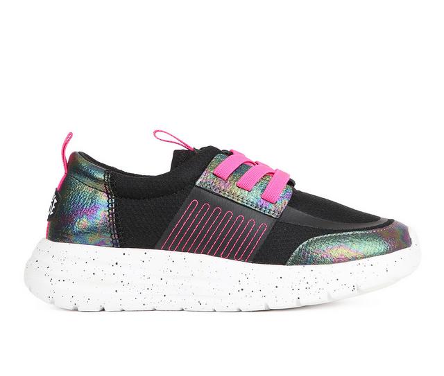 Girls' HEYDUDE Little Kid & Big Kid Sirocco Youth Sneakers in Black/Pink color