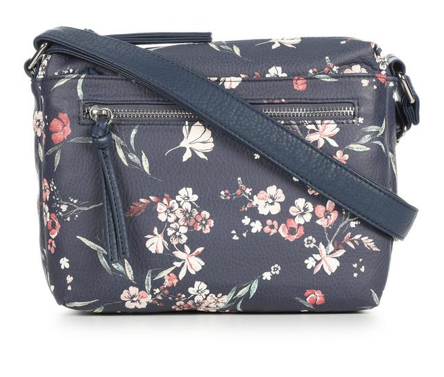 Bueno Of California Vintage Wash Hobo Handbag in Navy Blossom color