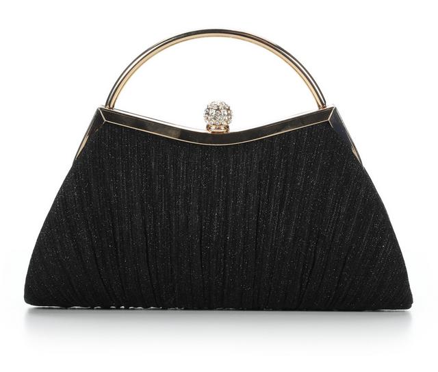 Vanessa Small Pleated Clutch with 2 straps in BLACK AZ7232 color