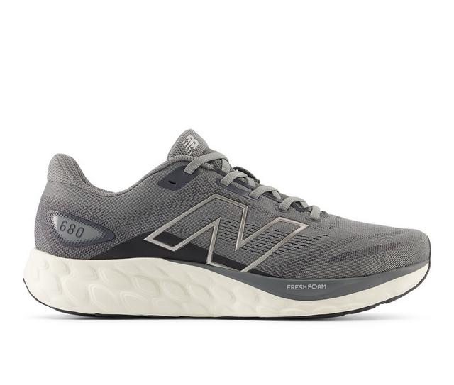 Men's New Balance 680 V8 Running Shoes in Grey/Silver color