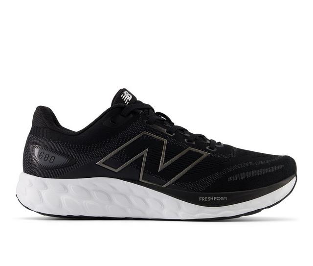 Men's New Balance 680 V8 Running Shoes in Black/Black color