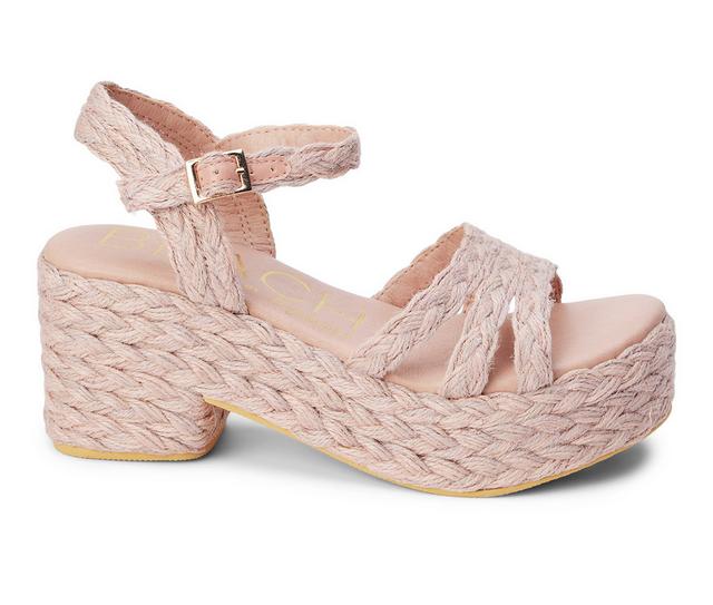 Women's Beach by Matisse Mykonos Platform Wedge Sandals in Blush Multi color