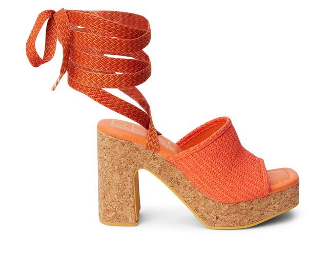 Women's Beach by Matisse Magnolia Platform Dress Sandals in Orange color