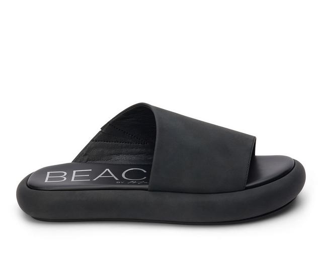 Women's Beach by Matisse Lotus Platform Slide Sandals in Black color