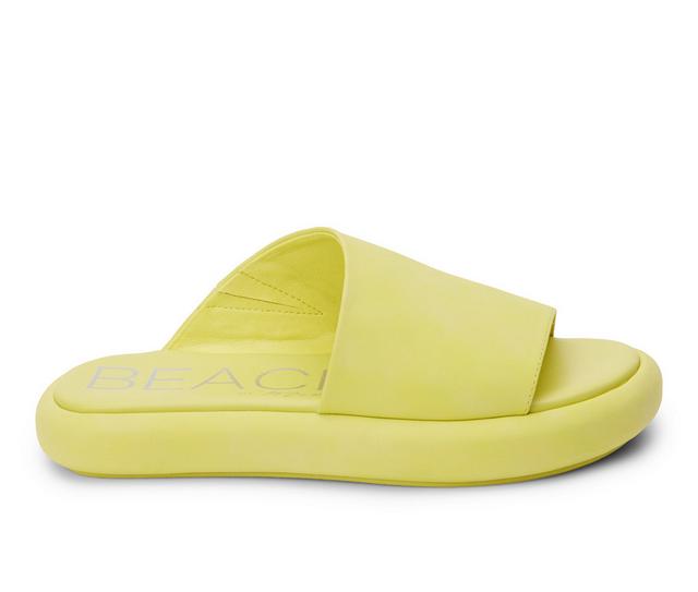 Women's Beach by Matisse Lotus Platform Slide Sandals in Lime color