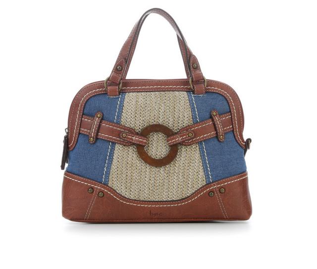 BOC Lockport Satchel Handbag in Denim/Straw/Sad color