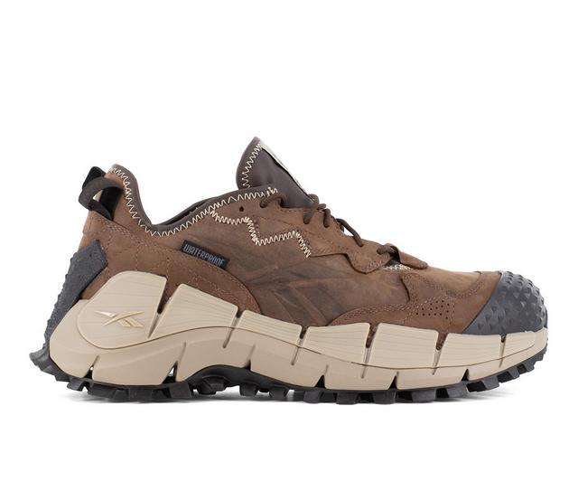 Men's REEBOK WORK Zig Kinetica Edge II Waterproof Work Shoes in Brown color