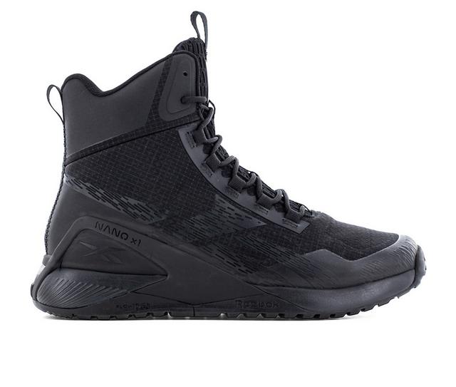 Men's REEBOK WORK Nano X1 Adventure Tactical 6" Work Boots in Black color