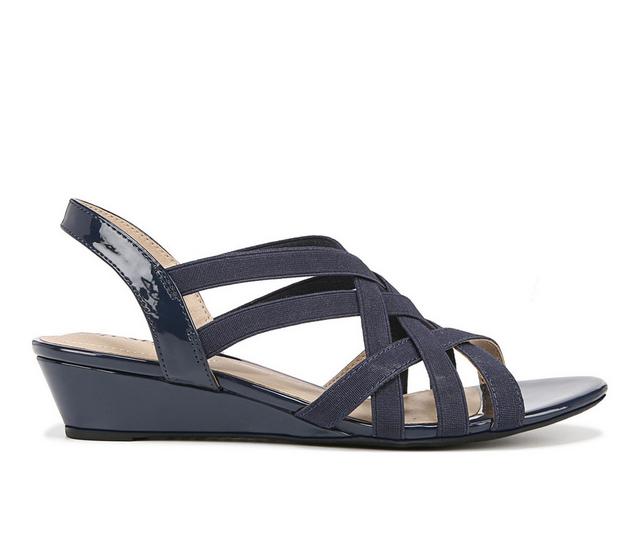 Women's LifeStride Yung Wedge Sandals in Lux Navy color