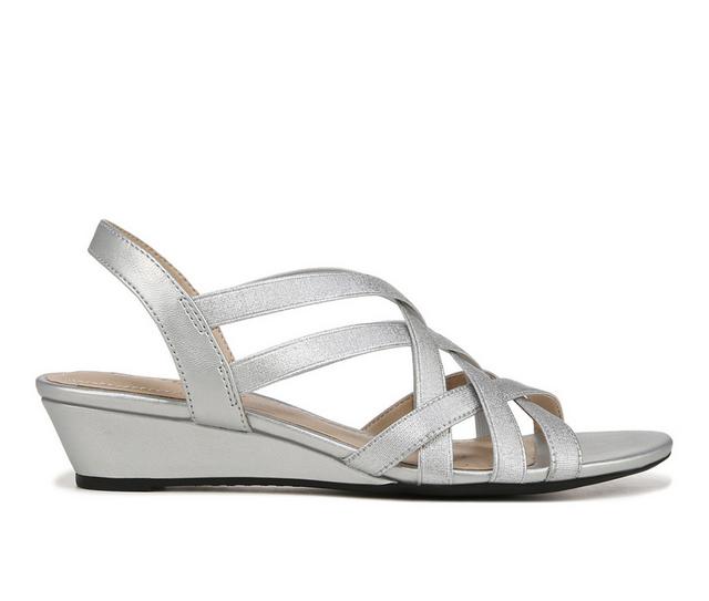 Women's LifeStride Yung Wedge Sandals in Silver color