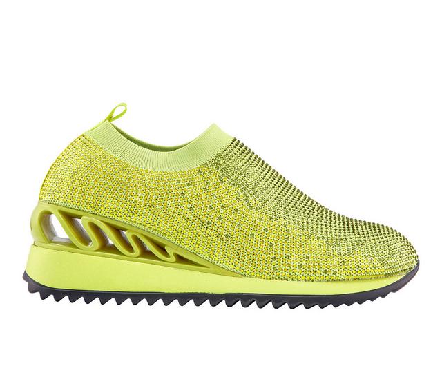 Women's Lady Couture Bella Slip On Wedge Sneakers in Lime Multi color