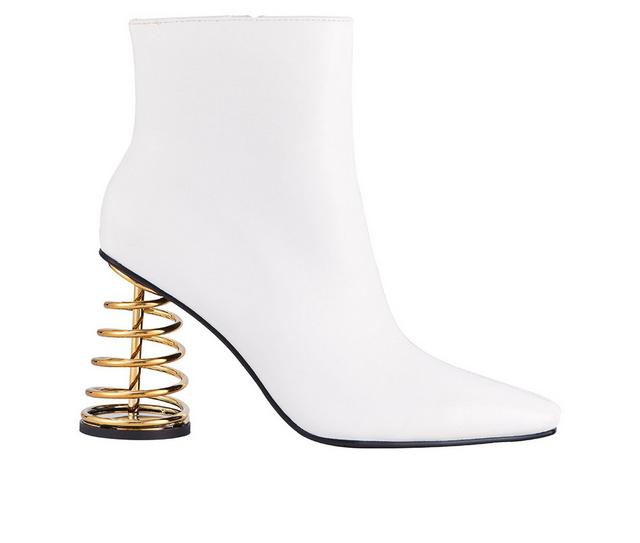 Women's Ninety Union Slinky Heeled Booties in White color