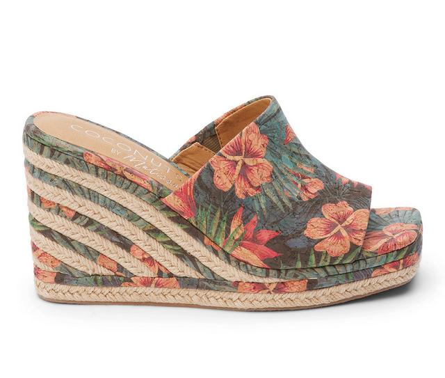 Women's Coconuts by Matisse Audrey Platform Wedge Sandals in Hawaiian Cork color