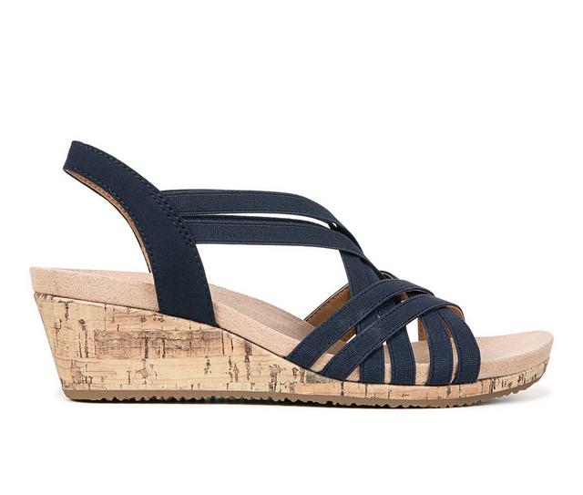 Women's LifeStride Mallory Wedge Sandals in Lux Navy color