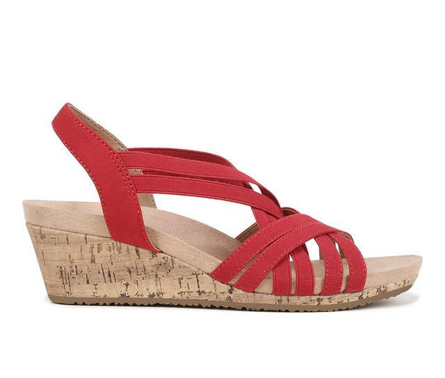 Women's LifeStride Mallory Wedge Sandals in Fire Red color