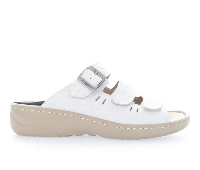 Women's Propet Breezy Walker Slide Sandals in White Onyx color