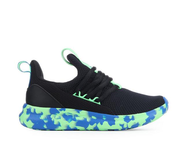 Boys' Adidas Little Kid & Big Kid Lite Racer Adapt  7.0 K Running Shoes in Black/Grn/Blue color