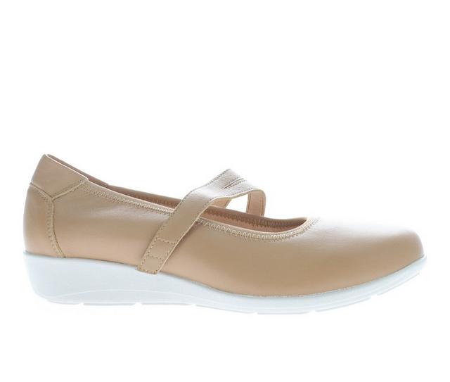 Women's Propet Yara Mary Jane Flats in Tan color
