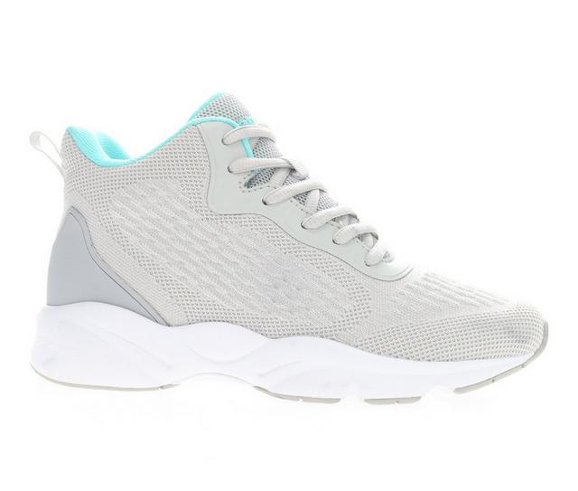 Women's Propet Stability Strive Mid Top Sneakers in Grey/Mint color