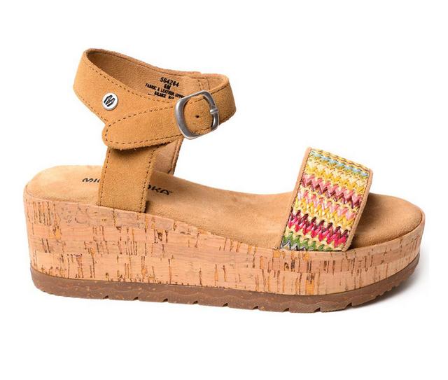 Women's Minnetonka Patrice Wedge Platform Sandals in Tan Multi color