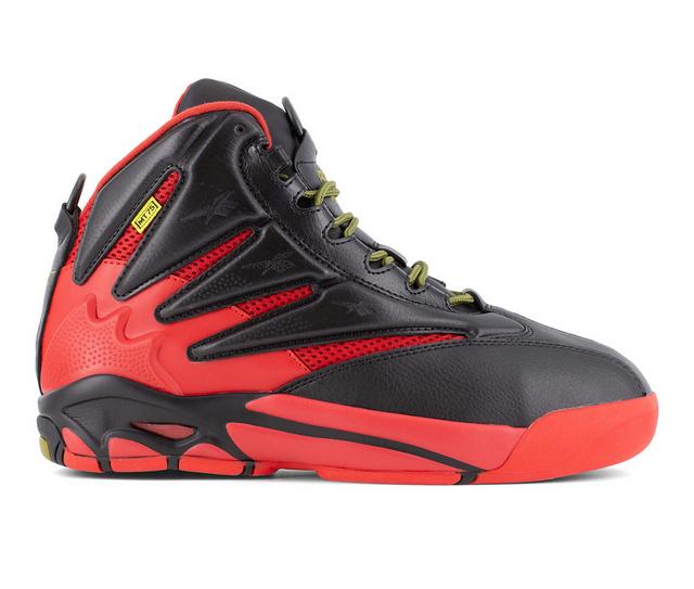 Men's REEBOK WORK The Blast Work Elastrical Hazard Met Guard High-Top Sneakers in Black and Red color