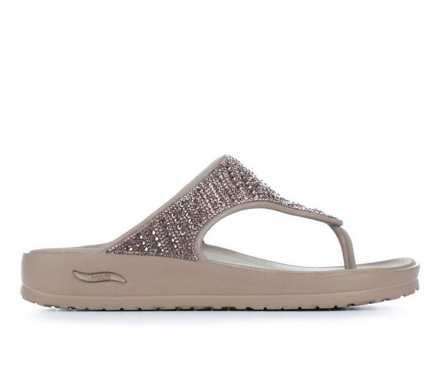 Women's Skechers Arch Fit Cali Breeze Sandals in Taupe color