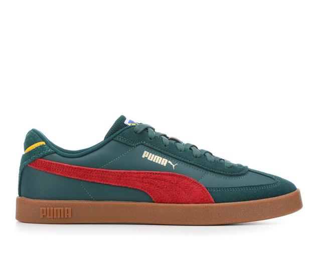 Men's Puma Club II Era Sneakers in Green/Red/Gum color