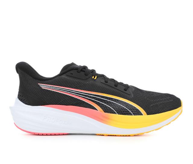 Men's Puma Darter Pro Running Shoes in Blk/Orng Fade color