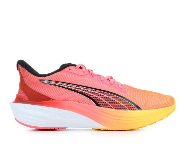 Men's Puma Darter Pro Running Shoes in Org/Blk/Fuchsia color