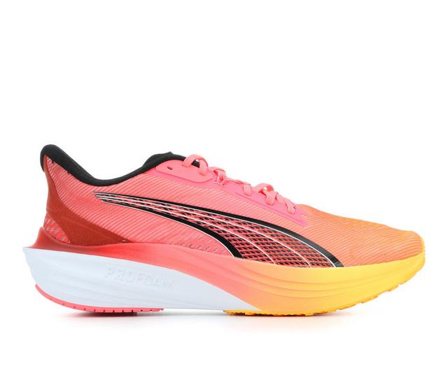 Men's Puma Darter Pro Running Shoes in Org/Blk/Fucshia color