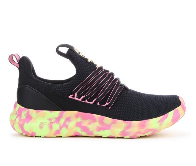 Girls' Adidas Lite Racer Adapt 7.0 K Running Shoes in Black/Pink/Yllw color