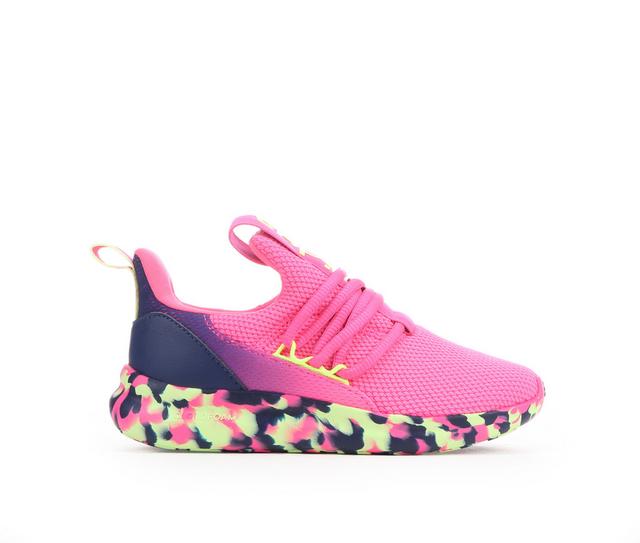 Girls' Adidas Lite Racer Adapt 7.0 K Running Shoes in Pink/Navy/Yllw color