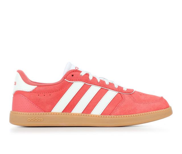 Women's Adidas Breaknet Suede Sneakers in Scarlet/Wht/Gum color