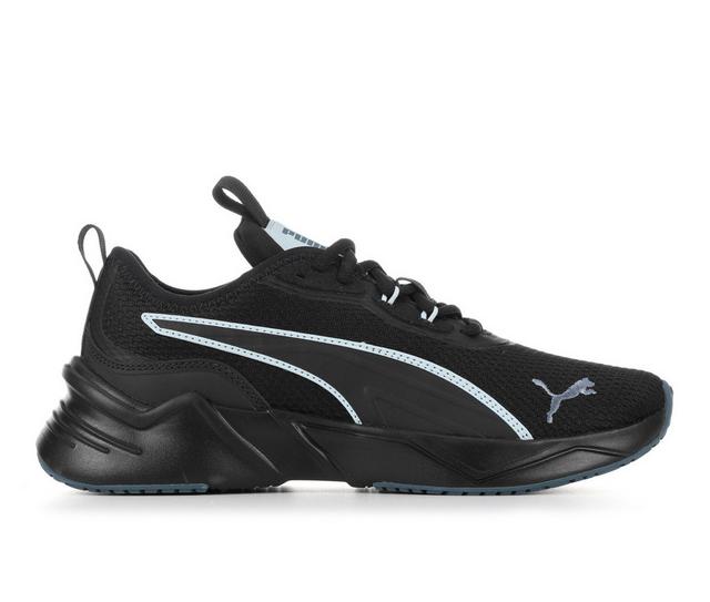 Women's Puma Talia Lt Mesh Sneakers in Black/Lt Blue color