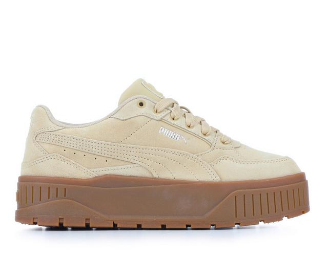 Women's Puma Karmen II Idol SD Platform Sneakers in Tan/Gum color