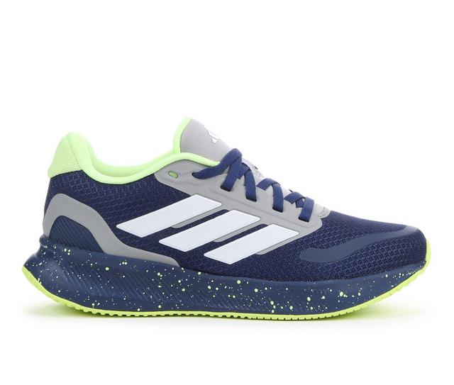 Boys' Adidas Big Kid Runfalcon 5 J Running Shoes in Blu/Wh/Gry/Lime color