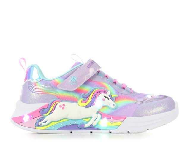 Girls' Skechers Girls Skechers Unicorn Chaser Light-Up Shoes in Lavender/Multi color