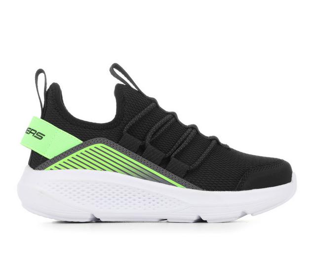 Boys' Skechers Little Kid & Big Kid 10.5-7 Flex Elevate Running Shoes in Black/Lime color