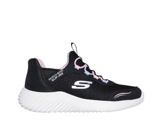 Girls' Skechers Girls Skechers Bounder Simple Cute Slip-Ins Running Shoes in Black color