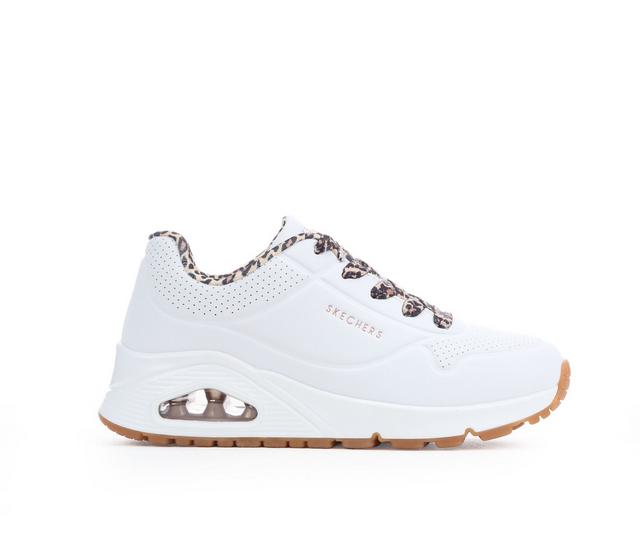 Girls' Skechers Street Little Kid & Big Kid Uno Gen1 Leopard in White/Leopard color