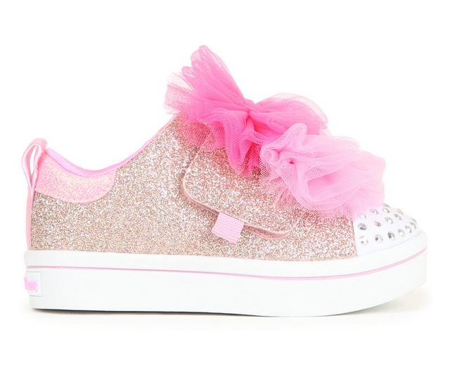 Girls' Skechers Toddler Twi-Lites 2.0 Glitter Slip-On Sneakers in Rose Gold color