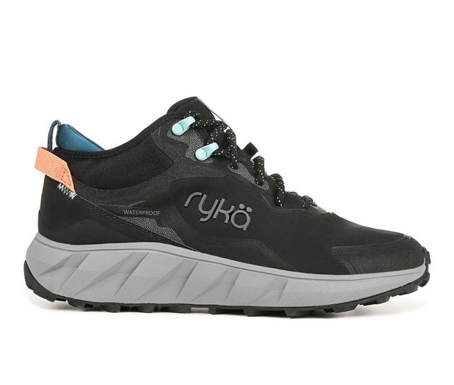 Women's Ryka Apex Trek Mid Hiking Shoes in Black color