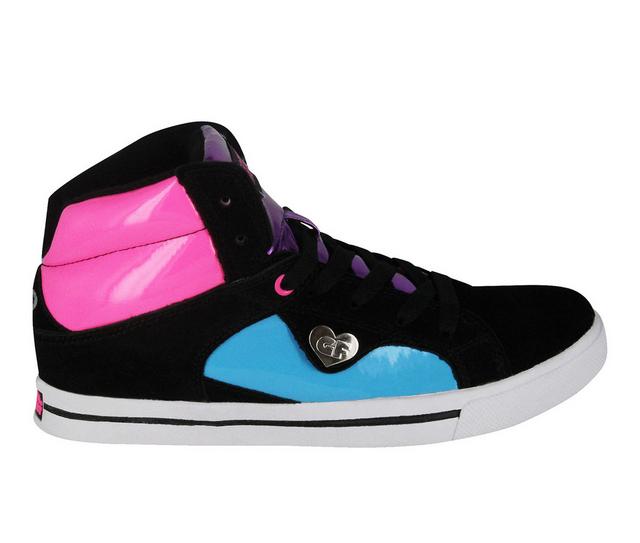 Women's Gotta Flurt Confused Plasma Leather Hip Hop Sneaker in Black color