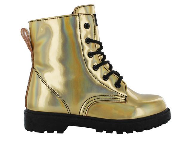 Girls' Gotta Flurt Little Kid & Big Kid Luna Combat Boot in Gold/Black color