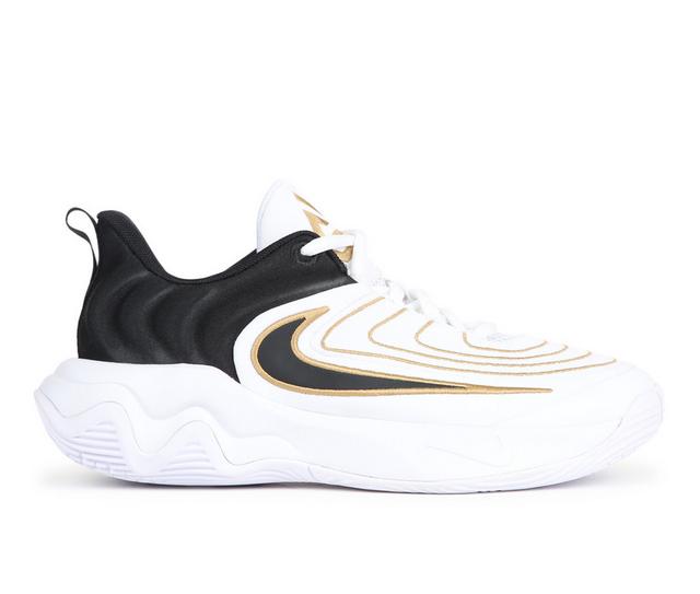 Boys' Nike Giannis Immortality 4 Basketball Shoes in Wht/Blk/Gld color