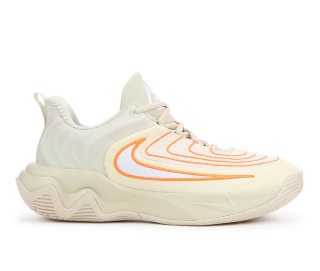 Boys' Nike Giannis Immortality 4 Basketball Shoes in Khaki/Wht/Orng color