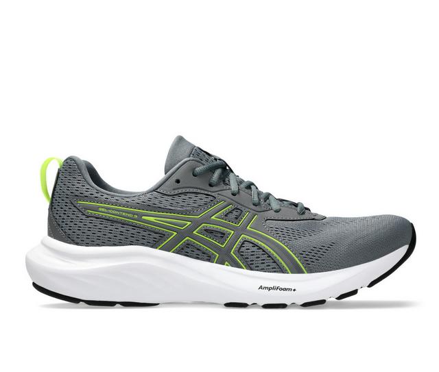 Men's ASICS Gel Contend 9 Running Shoes in Grey/Yellow color